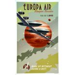 Europa Air Sleepe Jupiter affiche signée par Steve Thomas vers 2000 THOMAS STEVEN 1 Affiche Non-