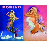 Bobino Croisière d'Amour - Danseuse des Folies Bergères : Lot de 2 Aff Entoilées vers 1970 OKLEY