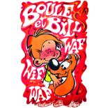 Boule et Bill 1968 Waf wif waf. Journal de Spirou. 1968. Aff. Entoilée. / Poster on Linen B.E. B +