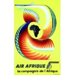 Air Afrique La Compagnie de L'Afrique vers 1950 Havas Afrique Abidjan 1 Affiche Non-Entoilée /