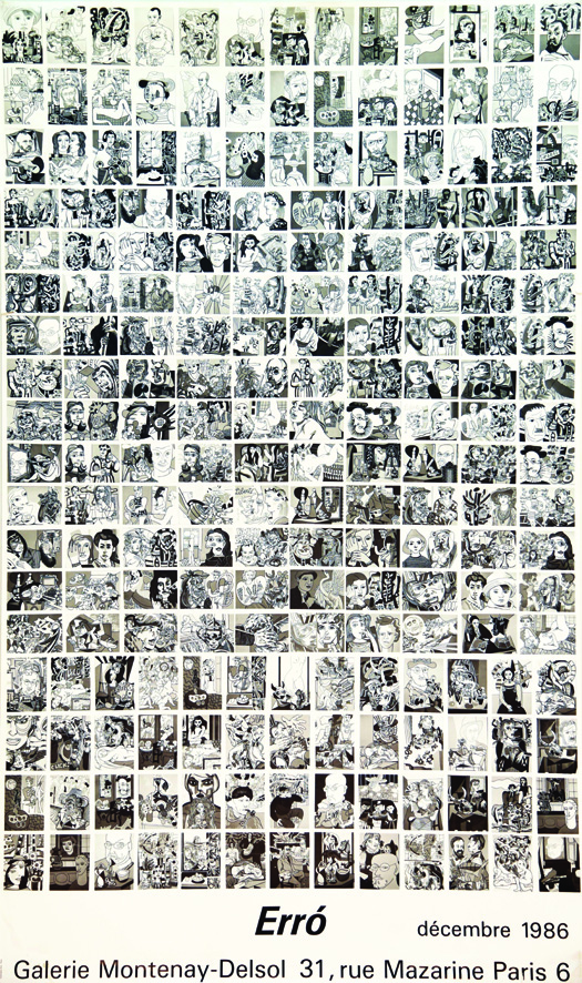 Hommage à Picasso - Erro Galerie Montenay - Delsol 1986 ERRO GUDMUNDER Arte Paris Affiche