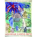 Maquette de l'Affiche Hommage à Raoul Dufy 1954 - Ville de Nice - Galerie des Ponchettes Gouache