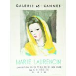 Marie Laurencin - Galerie 65 Cannes 1962 LAURENCIN MARIE Desjobert Paris 1 Affiche Non-Entoilée /