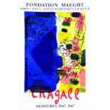 Profil Bleu - Fondation Maeght 1967 CHAGALL MARC Mourlot 1 Affiche Non-Entoilée / Poster on Paper