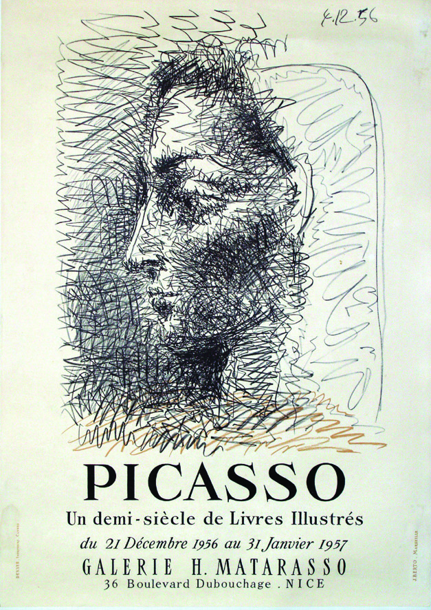 Picasso - Nice - Galerie H. Matarasso - Picasso 1956 PICASSO PABLO Devaye Cannes Aff. Entoilée. /