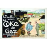 Chauffez vous au Coke de Gaz VERS 1900 GRIGNON PF C. Duvignage & F. Boeufve Paris Affiche