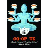 Co-op Te - Indian Blend - Ceylond Blend - China Blend vers 1930 BERGH Affiche entoilée/ Poster on