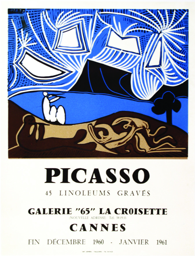 Picasso 45 Linoleums 1960 Cannes (Alpes- Maritimes) PICASSO PABLO Galerie "65" La Croisette Arnera