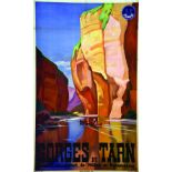 Gorges du Tarn - Millau & Rocamadour 1937 GIROUX ANDRE Paul Martial Paris 1 Affiche Non-Entoilée /