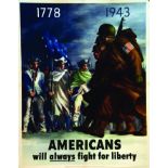 Americans Will Always Fight For Liberty 1778 - 1943 1943 PERLIN BERNARD U.S. Government printing
