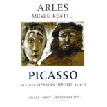 Picasso 1970 PICASSO PABLO Arles. Musée Réattu. Dessins inédits. 1970 - 1971. Mourlot Aff. Entoillée