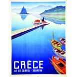Ile de Corfou ( Kerkyra ) vers 1950 M. Pechlivanides & Cie Athènes 1 Affiche Non-Entoilée / Poster