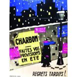 Faites vos provisions d'été de - Charbon vers 1980 ARRIVETS J. Publistyle Lyon 1 Affiche Non-