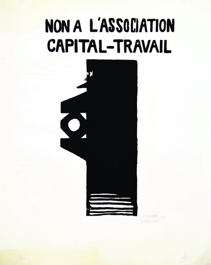 Non à L'association Capital - Travail 1968 Atelier Populaire 1 Affiche Non-Entoilée / Poster on