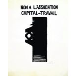 Non à L'association Capital - Travail 1968 Atelier Populaire 1 Affiche Non-Entoilée / Poster on