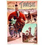 Tunisie Chemins de Fer P.L.M. vers 1900 HUGO D' ALESI F. Hugo d' Alesi Paris 1 Affiche Non-