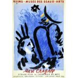 Vitraux de la Cathédrale de Reims 1960 Reims (Marne) CHAGALL MARC Mourlot Paris Affiche entoilée/