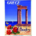 Rhodes vers 1950 NEUMA C. Phoenix S.A. Athènes 1 Affiche Non-Entoilée / Poster on Paper not lined