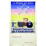 La France en Avion 1958 ANDRE et CLAUDE 1er du grand concours de l'Exactitude. ED. PUBLICITED