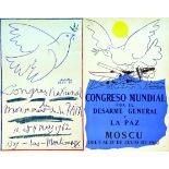 Lot de 2 Affiches / Posters des Mouvements pour la Paix 1962 Moscu & Issy 1962 PICASSO PABLO Mourlot