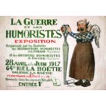 La Guerre des Humoristes Exposition Forain Faivre très rare 1917 LEROY M. Lapina Paris Affiche