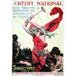 Crédit National - La reconstruction des Régions Dévastées 1920 LELONG A. Joseph Charles Paris 1