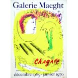 Chagall - Galerie Maeght 1969 CHAGALL MARC Mourlot 1 Affiche Non-Entoilée / Poster on Paper not