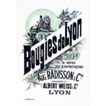 Bougies de Lyon Aug. Radisson & cie vers 1900 Lyon (Rhône) Ramboz Lyon Affiche entoilée (