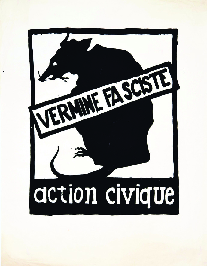 Vermine Faciste 1968 1 Affiche Non-Entoilée / Poster on Paper not lined T.B.E. A - tâches d'humidité