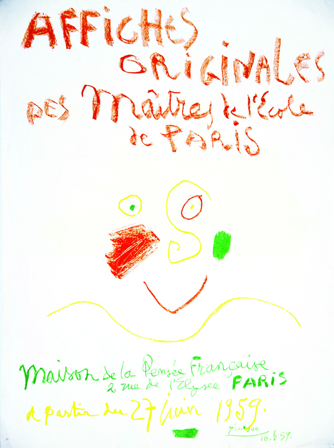 Affiches Originales maison de la Pensée Française 1959 PICASSO PABLO Affiche entoilée/ Poster on