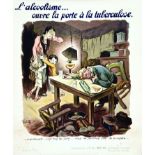 L'Alcoolisme ouvre la porte à la tuberculose vers 1930 Le Tréport (Seine-Maritime) BERNARD EDOUARD
