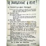 La Bourgeoisie a peur ! Tout le pouvoir aux travailleurs 3 juin 1968 1968 Comité de Coordination des