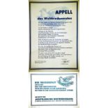 Lot de 2 Aff / Poster : Appell Der Friedenspakt vers 1950 PICASSO PABLO d'après) Lot de 12 aff.