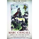 Marc Chagall Ville de Vence 1982 CHAGALL MARC Imprimerie Moderne du Lion Paris 1 Affiche Non-