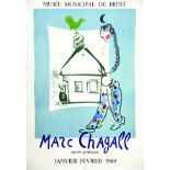 Marc Chagall Musée Municipal de Brest 1969 CHAGALL MARC Mourlot 1 Affiche Non-Entoilée / Poster on