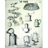 Le Café Deyrolle vers 1900 Monrocq Paris Aff. Entoilée. / Poster on Linen B.E. B + 81 x 64 cm