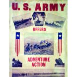 Us Army Offers adventure action vers 1917 Affiche entoilée/ Poster on Linnen B.E. B + 85 x 65 cm