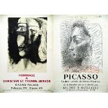 Lot de 2 Aff/ Poster : Picasso Galerie H. Matarasso Nice & 1957 & 1971 PICASSO PABLO Jerto & Mourlot