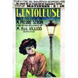 L'Entoleuse - moitiée d'affiche vers 1900 1 Affiche Non-Entoilée / Poster on Paper not lined B.E.