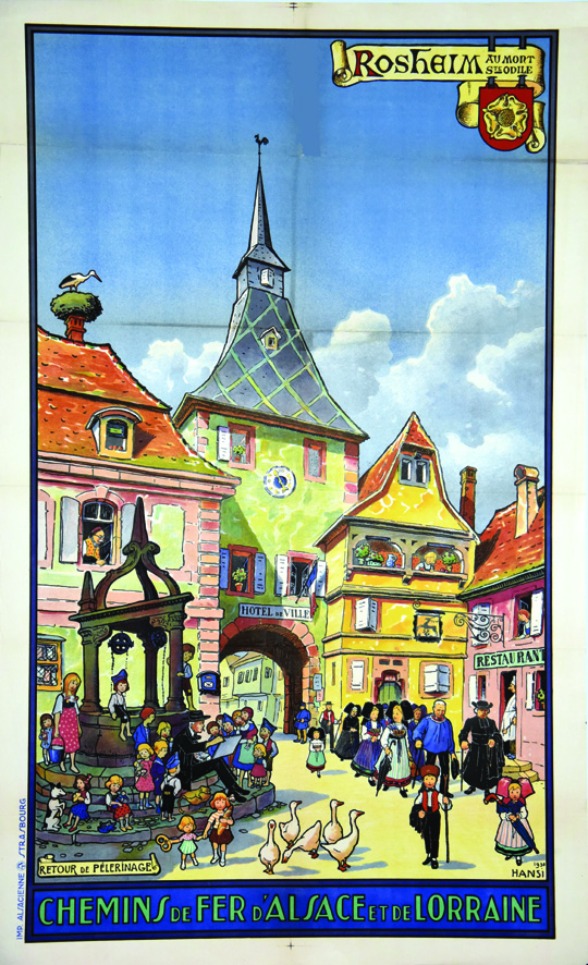 Rosheim au Mont Ste Odile 1930 HANSI Imprimerie Alsacienne Strasbourg 1 Affiche Non-Entoilée /