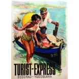 Turist - Express vers 1960 Ljudska Pravica Ljubljana 1 Affiche Non-Entoilée / Poster on Paper not