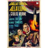 Dalla terra alla luna ( de la Terre à la Lune) de Jules Verne 1964 Policrom Roma Affiche entoilée/