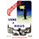 Camarade .. Viens à nous MLN vers 1945 OLIVIER Avenir Publicité 1 Affiche Non-Entoilée / Poster on