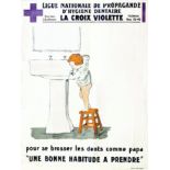 Hygiène Dentaire - La Croix Violette vers 1920 Pour se Brosser les dents comme Papa - Une bonne