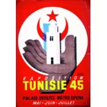 Exposition Tunisie 45 1945 BERNARD FRANCIS Palais Berlitz. Bedos & Cie Paris 1 Affiche Non-