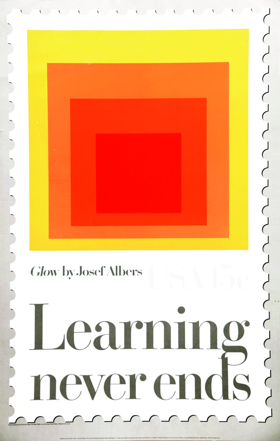Learning Never Ends Glow by Joeph Albers Postal Service 1980 ALBERS JOSEF Postal Press/ Potomac