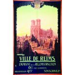 Ville de Reims - La Cathédrale 1921 SENECHAL Viellemard Paris 1 Affiche Non-Entoilée / Poster on