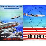 Lot de 4 Affiches : CGTA Air Algérie - Air Algérie 1953 GEORGET GUY & LEZLA MICHEL Photolit &