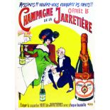 Champagne de la Jartière vers 1900 P. Vercasson Paris Affiche entoilée/ Poster on Linnen T.B.E.