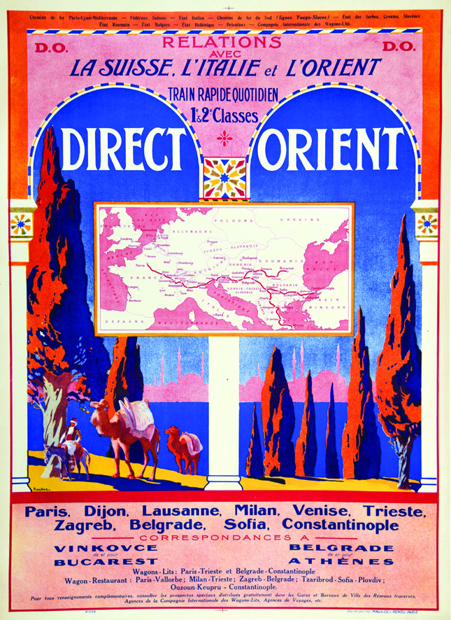 Direct Orient vers 1920 PINCHON Maulde & Renou Paris Affiche entoilée/ Poster on Linnen T.B.E. A -